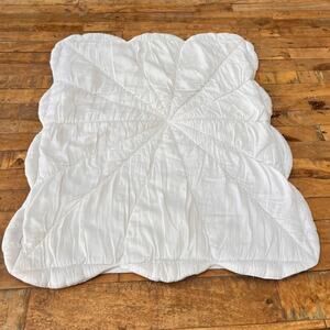Urban Outfitters Pillowcase White Ruffle with Scallop Edge 21 x 27